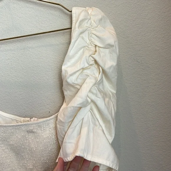 NWT Free People Cheyenne Puff Sleeve Denim Dress Size Medium - Picture 15 of 15